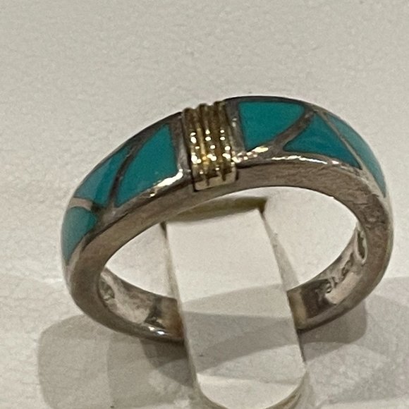 Eric Grossbardt Jewelry - Eric Grossbardt Silver, 18K and Turquoise Ring